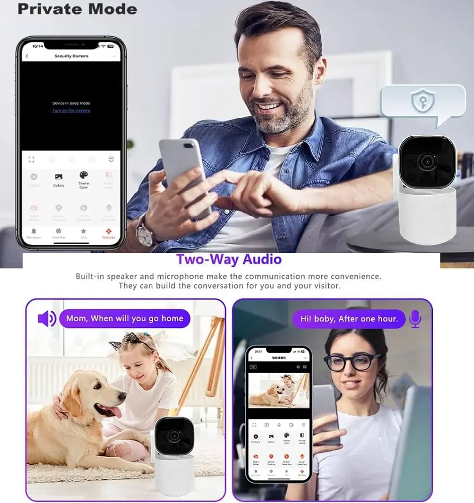 Tuya WiFi IPIndoor Wireless Security Auto Tracking Baby Monitor  (a2)