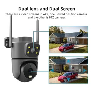  4MP Dual Lens Dual Screens Smart Video Surveillance Auto Tracking Camera