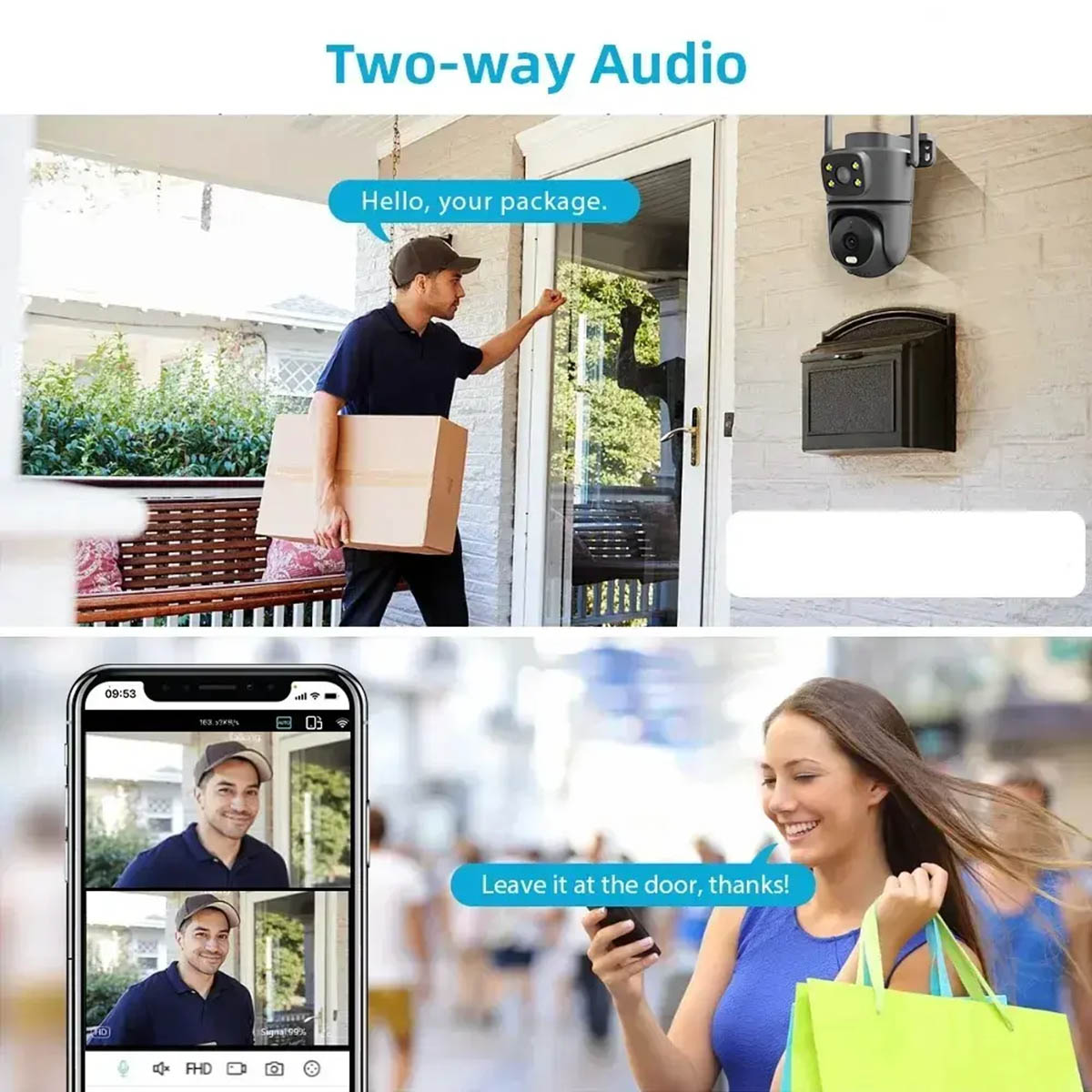  4MP Dual Lens Dual Screens Smart Video Surveillance Auto Tracking Camera (a2)