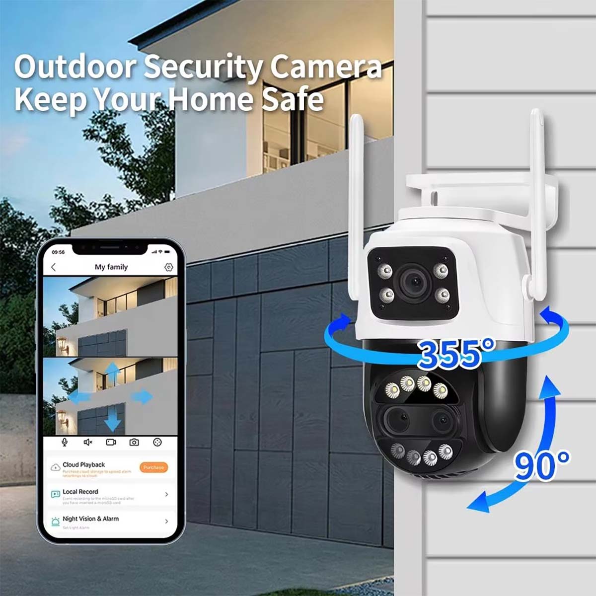 smart home security camera,smart ip camera,outdoor floodlight camera,ptz cctv camera,security camera with alarm (1)